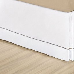 Saia para Cama Box Solteiro- Ponto Palito 01 peça- Branco - 2