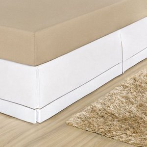 Saia para Cama Box Solteiro- Ponto Palito 01 peça- Branco