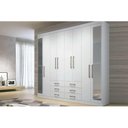 Ver imagem 5 de Guarda Roupa Casal 8 Portas e 6 Gavetas c/ Espelho Master 8.6 Branco - Santos Andirá
