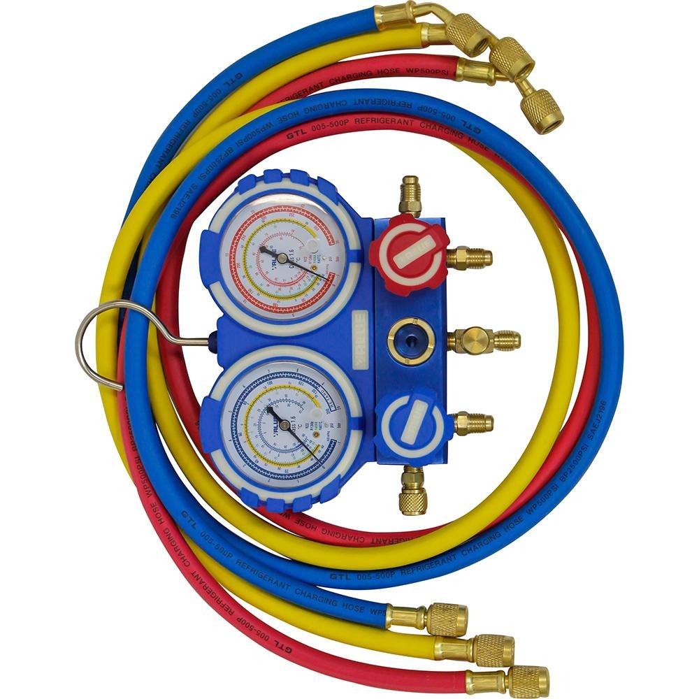 Kit de Manifold Profissional Eos com Mangueira de 1,2m para R22/r134a/407com404a e Maleta - - 3