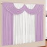 Cortina Paris 4 Metros Tecido Malha- Lilás/Branco - 1
