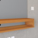Ver imagem 3 de Painel Cissa Tv 32 36 39 40 42 46 47 50 Polegadas Prateleira Nicho Quarto Sala - Cinza/cinamomo