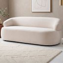 Ver imagem 1 de Sofá 3 Lugares Living Orgânico Sala de Estar 170cm Conka F05 Veludo Bege - Mpozenato