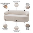 Ver imagem 3 de Sofá 3 Lugares Living Orgânico Sala de Estar 170cm Conka F05 Veludo Bege - Mpozenato