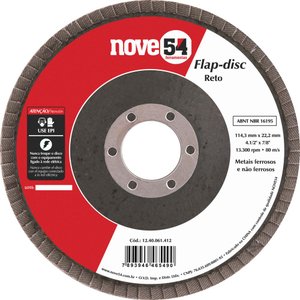 Flap Disc 4.1/2 G40 Costado Fibra Reto Para Aço Carbono - N