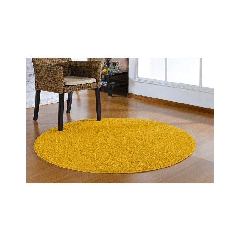 Tapete Redondo 2,00m Sala Classic Amarelo Canario - Oasis