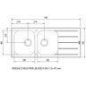 Pia de Vidro Preto para Granito 2 cubas 1160x500mm Tramontina 93953/203 - 2