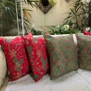 Ver imagem 2 de Kit 4 Capas de Almofada Jacquard Luxo Espirito Natalino e Arabesco Verde 45x45cm
