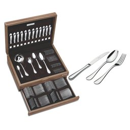 Faqueiro Aço Inox 101 Pçs com Estojo - Classic 66928/215 Tramontina - 1 Faqueiro Aço Inox 101 Pçs com Estojo - Classic 66928/215 Tramontina - 1