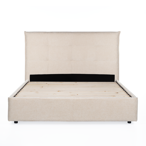 Cama Estofada Ayla Queen 122 Cm X 180 Cm Bege