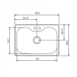 Cuba Tramontina Sobrepor Morgana Inox Acetinado 69x49cm 93806/122 - 4