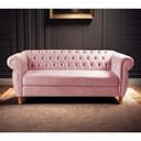 Ver imagem 4 de Sofá Nobreza 3 Lugares Fixo 203cm Rosê Veludo Chesterfield Clássico Bella Decor