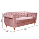 Ver imagem 5 de Sofá Nobreza 3 Lugares Fixo 203cm Rosê Veludo Chesterfield Clássico Bella Decor