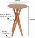 Ver imagem 1 de Mesa Alta Bistrô 60cm de Diâmetro, Bar, Restaurante, Lanchonete - Freijó