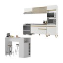 Ver imagem 1 de Cozinha Modulada com Bancada Americana Veneza Multimóveis Mp2208 Branco/dourado