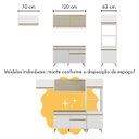 Ver imagem 5 de Cozinha Modulada com Bancada Americana Veneza Multimóveis Mp2208 Branco/dourado
