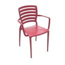 Ver imagem 1 de Cadeira Sofia Encosto Vazado com Braço Vermelha 92036/040 Tramontina