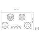 Ver imagem 2 de Cooktop 4 Queimadores Gás Vidro Brasil Trapézio 4gg Tri 70x40cm 94753/501 Tramontina