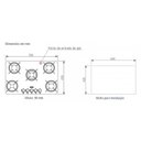 Ver imagem 2 de Cooktop Tramontina 5 Bocas Gás Vidro Brasil 5Gg 70 94708/501