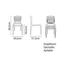 Ver imagem 5 de Cadeira Tramontina Sofia em Polipropileno Preto com Encosto Horizontal