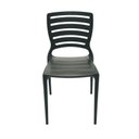 Ver imagem 1 de Cadeira Tramontina Sofia em Polipropileno Preto com Encosto Horizontal