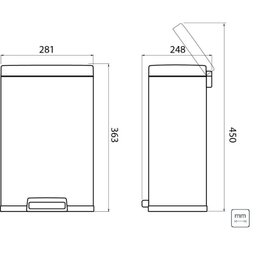 Lixeira de Pedal em Aço Inox Preta 8L 94544/308 Tramontina - 2