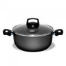 Caçarola De Alumínio com Tampa de Vidro 24cm Preta Mta-866 - 1