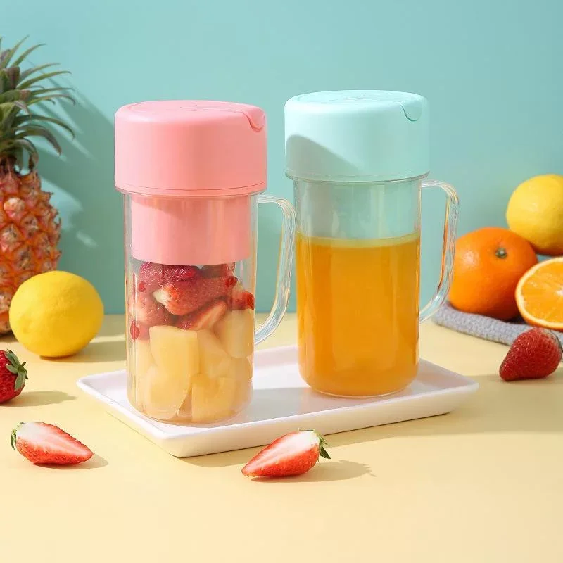 Copo Caneca Liquidificador Mini Juicer 420ml com 6 Laminas com Tampa e Canudo Recarregavel Portatil - 1