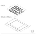 Ver imagem 2 de Cooktop a Gás Square Acendimento Automático Super Inox - Tramontina 94701/214