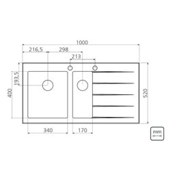Cuba e Meia Sobrepor Tramontina 93956/103 Vidro Temperado Preto 100x52cm - 2