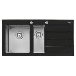 Cuba e Meia Sobrepor Tramontina 93956/103 Vidro Temperado Preto 100x52cm - 1