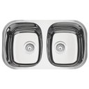 Ver imagem 1 de Cuba Dupla Retangular Vertical 2C 34 Bl Prime Aço Inox 768x446x152mm Alto Brilho C/Escape 94030/203