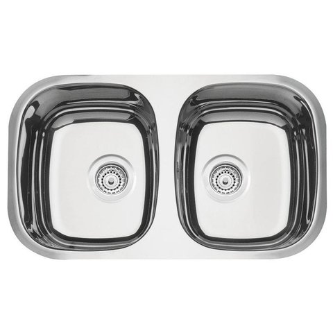 Cuba Dupla Retangular Vertical 2C 34 Bl Prime Aço Inox 768x446x152mm Alto Brilho C/Escape 94030/203
