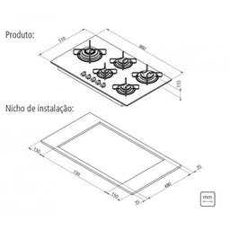 Cooktop 5 Bocas 94709/301 Vidro Temperado Preto 5gg Tri 90 - Tramontina - 4