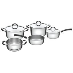 Jogo de Panelas Aço Inox 5 Peças DUO SILICONE Tramontina 65480/010 - 1