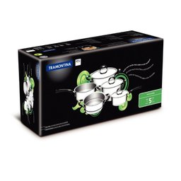 Jogo de Panelas Aço Inox 5 Peças DUO SILICONE Tramontina 65480/010 - 2