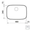 Ver imagem 2 de Cuba Retangular Tramnontina 94027/203 Aço Inox Alto Brilho com Escape 48x34cm