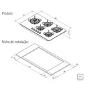 Ver imagem 3 de Cooktop 5 Bocas Tramontina 94709/371 Vidro Temperador Branco 5gg Tri 90