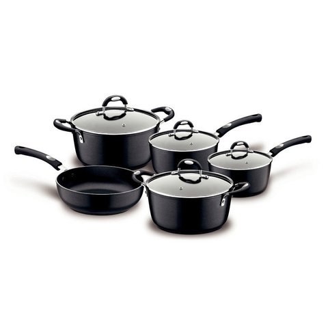 Conjunto de Panelas Alumínio 5 Peças Mônaco Preta Tramontina 20899/050