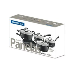 Conjunto de Panelas Alumínio 5 Peças Mônaco Preta Tramontina 20899/050 - 2