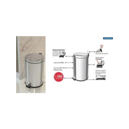 Lixeira Tramontina com Pedal em Aço Inox - 12 Litros - 2
