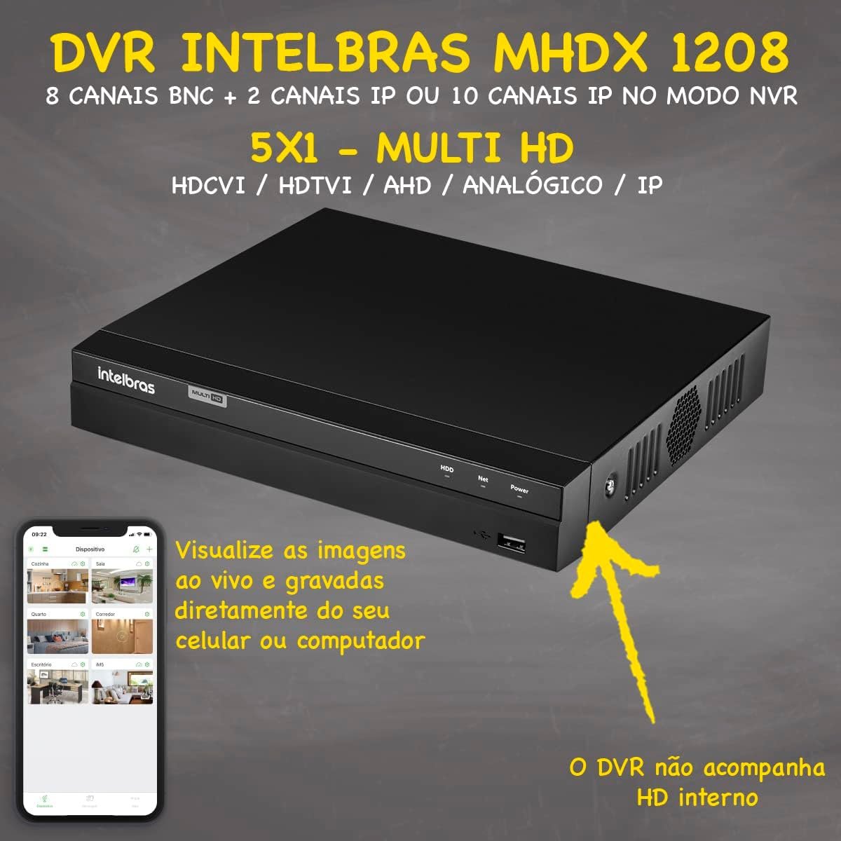 Kit Cftv 06 Câmeras Vhd 1130 B G7 Mhdx 1208 sem Hd 10a - 2