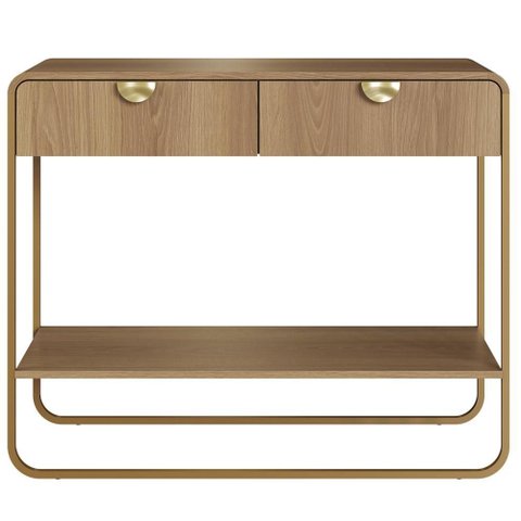 Aparador Organico 2 Gavetas 100 Cm 28066 Hanover Dourado Artesano