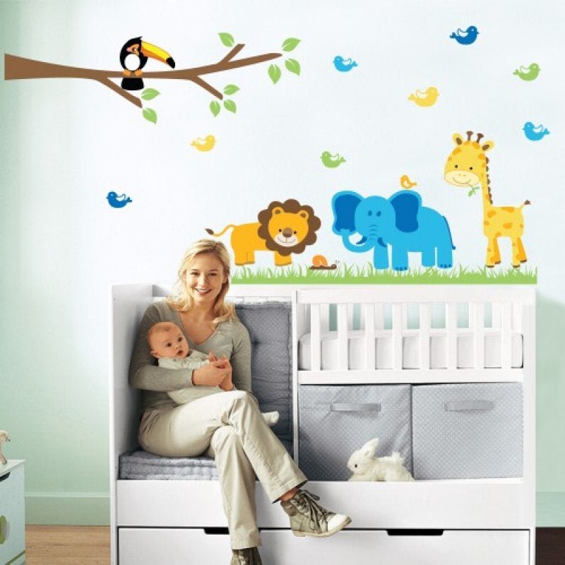 Adesivo Decorativo Infantil Stixx Zoo colorido (180,3x122cm)