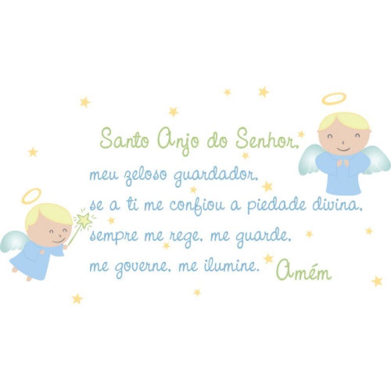 Adesivo Decorativo Infantil Stixx com oração Santo Anjo Menino (120X67cm) - 2