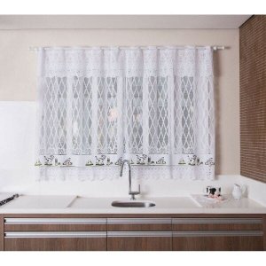 Cortina de Renda para Cozinha 200x120 Vaquinha