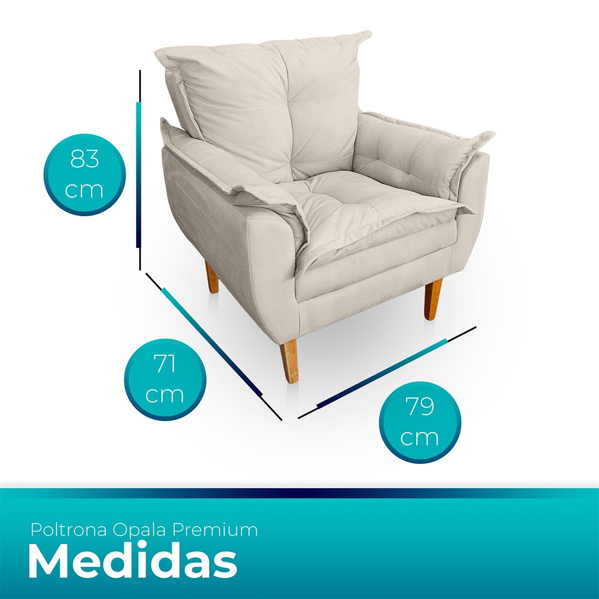 Kit 2 Poltrona Opala Premium para Sala e Quarto Suede - Jylcrom - 8