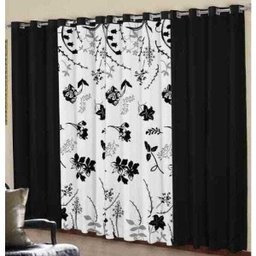 Cortina de Sala/Quarto Preta e Branca Maria Estampada 300x250 - 1