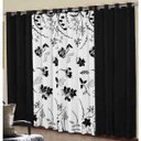 Ver imagem 1 de Cortina de Sala/Quarto Preta e Branca Maria Estampada 300x250