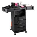 Ver imagem 4 de Carrinho Auxiliar Cabeleireiro Beauty Care com Tomada Embutida Preto - Dompel